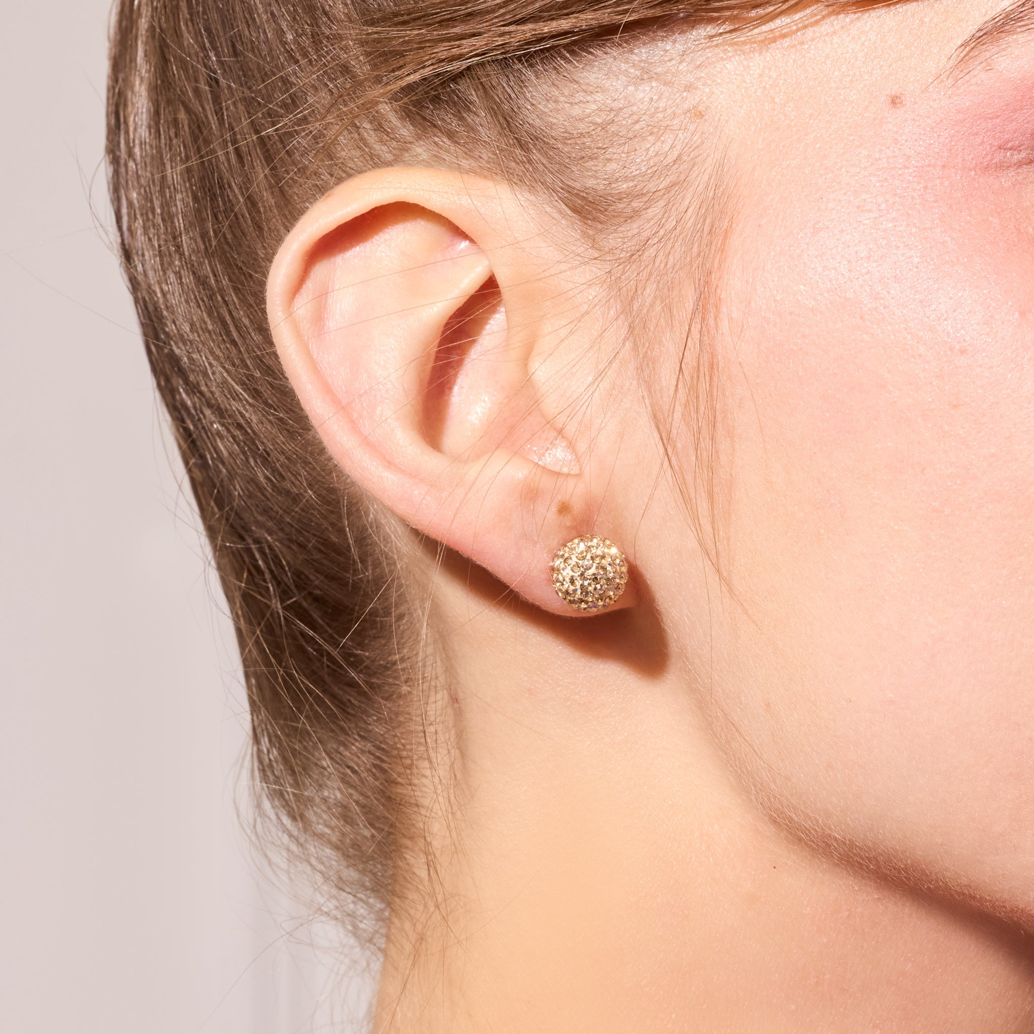 November Medium Birthstone Sparkle Ball™ Stud Earrings on model