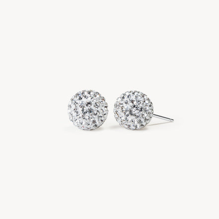 White Medium Sparkle Ball™ Stud Earrings