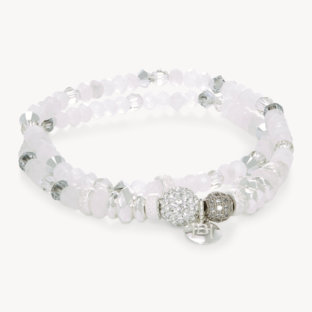 Sparkle Ball™ Double Wrap Bracelet White