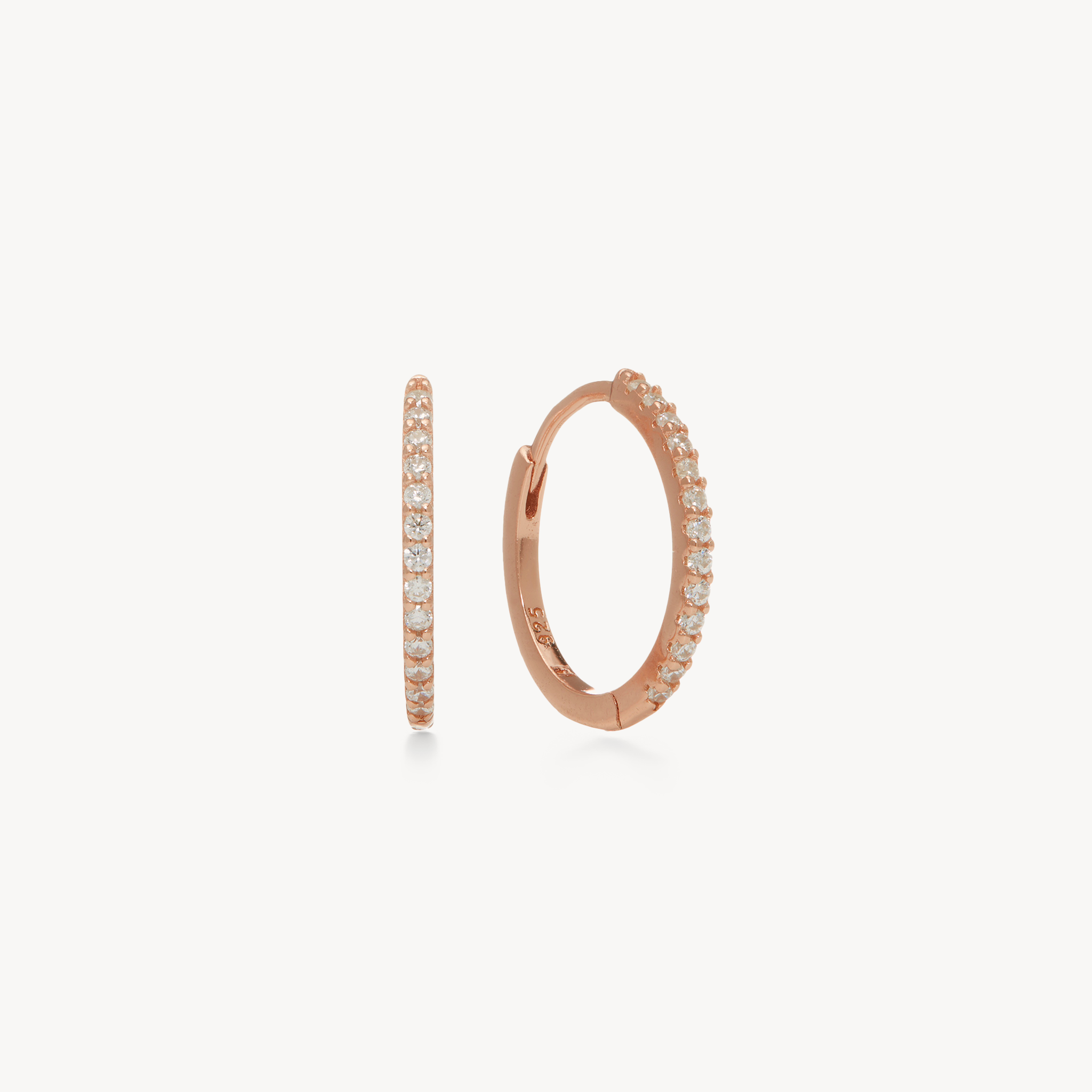 Pavé Hoop Earrings - Small Rose Gold