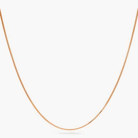 Box Chain Slider Necklace Rose Gold