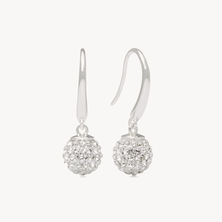 Sparkle Drop Earrings Silver