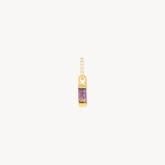 Birthstone Baguette Charm February