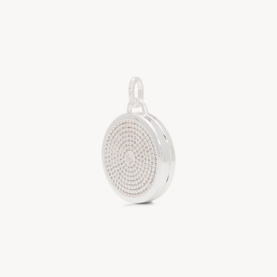 Keepsake Pavé Locket Charm Silver