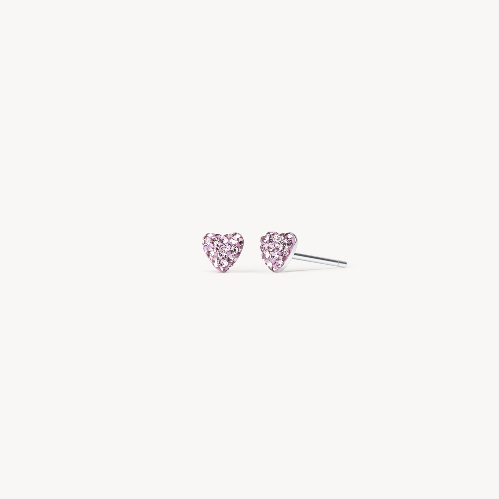 Lilac Mini Sparkle Heart Stud Earrings