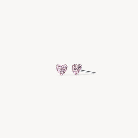 Lilac Mini Sparkle Heart Stud Earrings