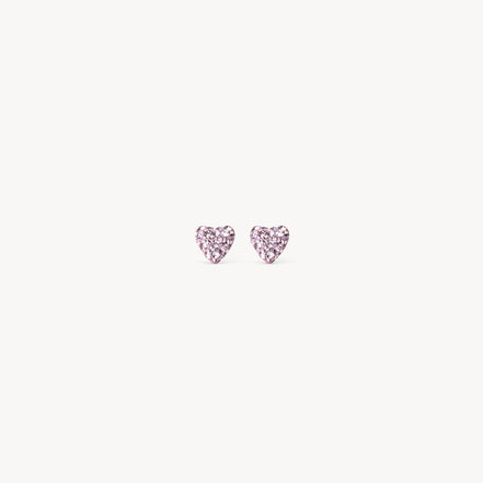 Lilac Mini Sparkle Heart Stud Earrings