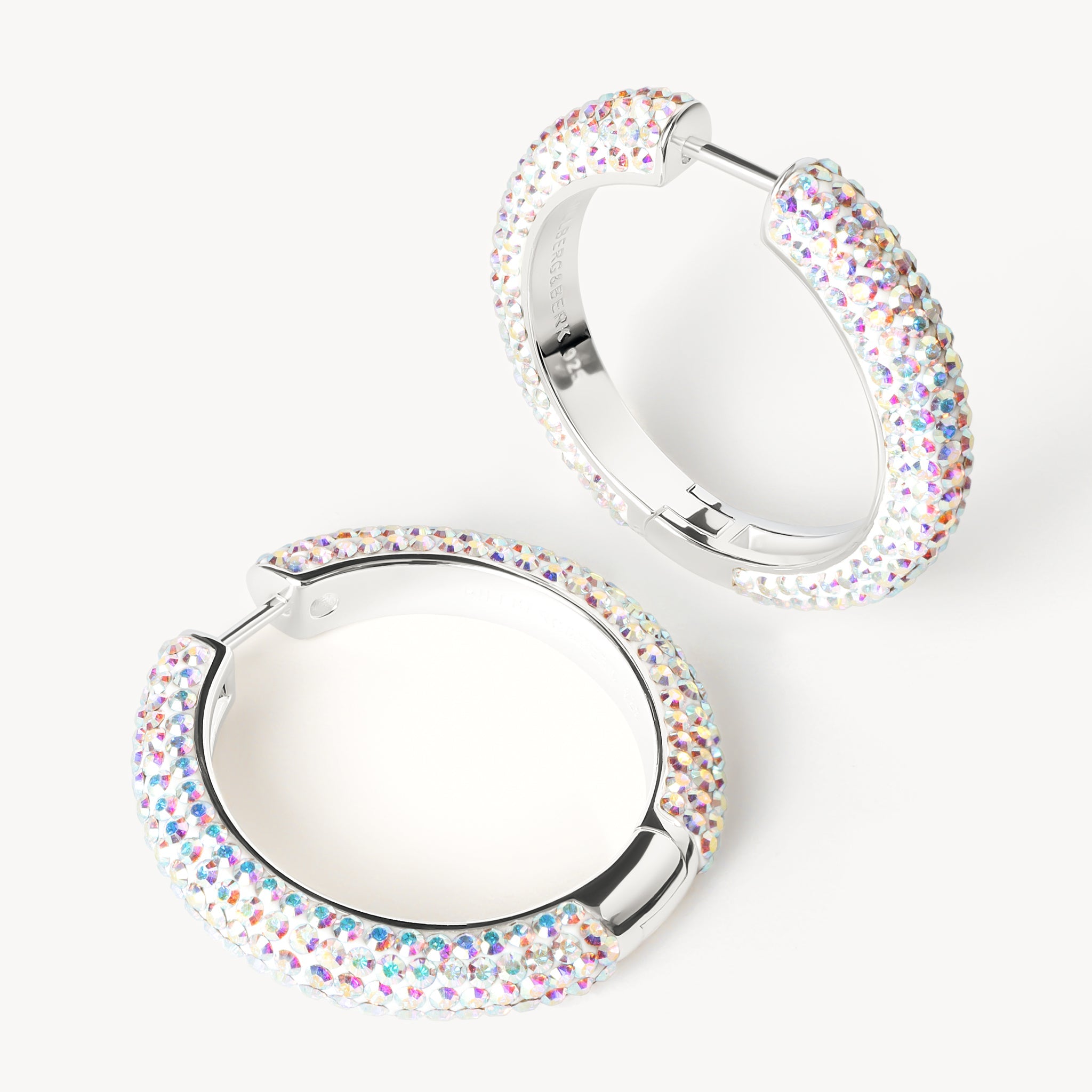 Aurora Borealis Large Sparkle Hoop Earrings