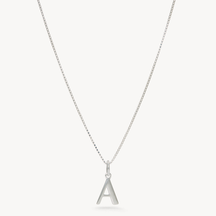 Silver Letter Necklace A