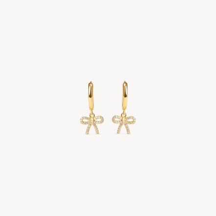 Baby Bow Hoop Earrings Gold