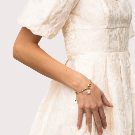 Labradorite Charm Bracelet on model