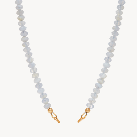 Blue Lace Agate Charm Necklace with no link