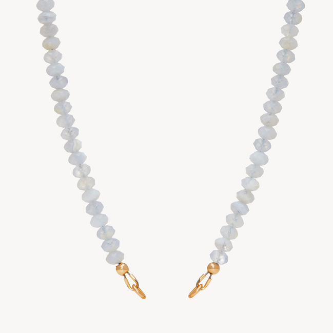 Blue Lace Agate Charm Necklace with no link