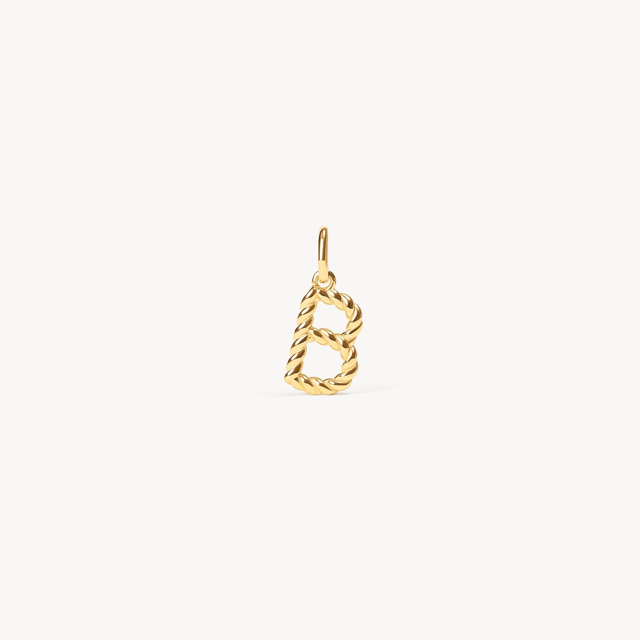 Gold Braided Letter Charm B