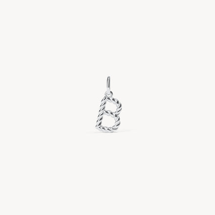 Silver Braided Letter Charm B