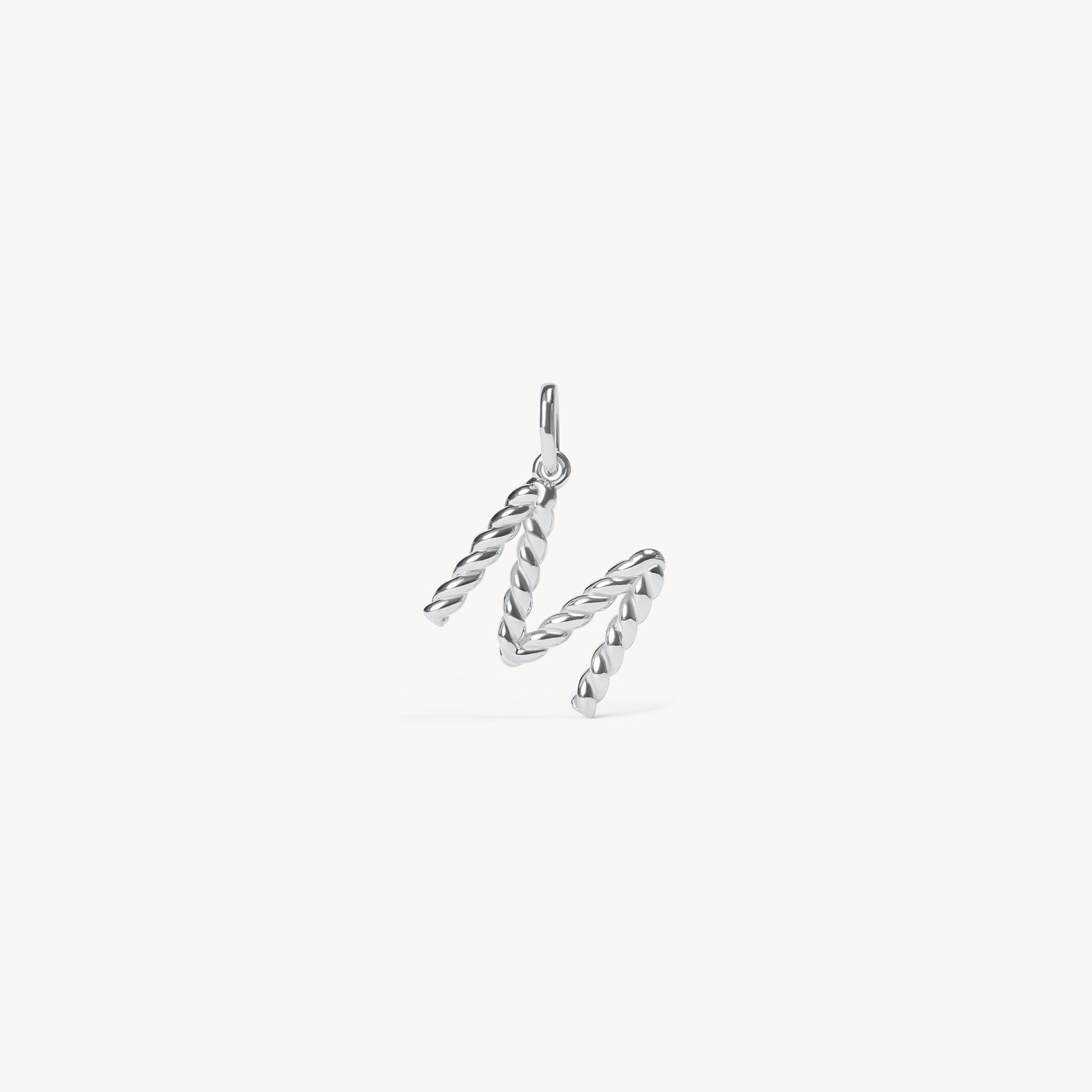 Silver Braided Letter Charm M