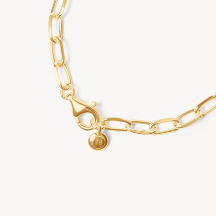 Gold Clip Chain Charm Bracelet Base closure