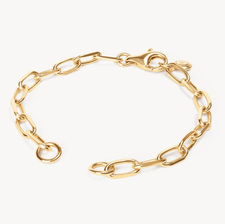 Gold Clip Chain Charm Bracelet Base