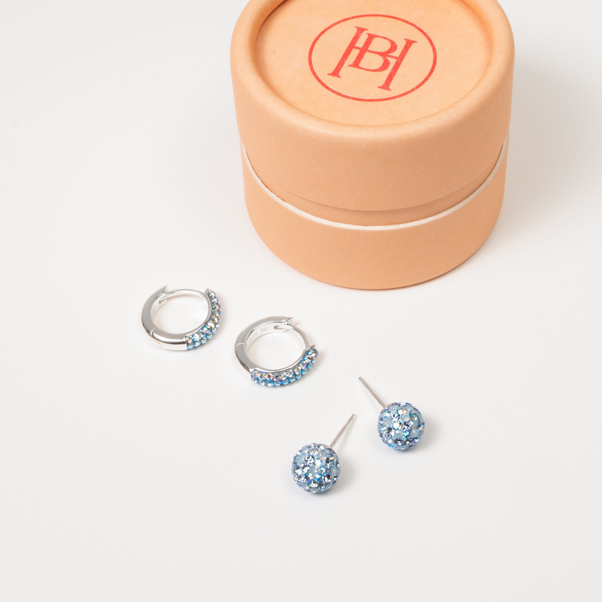 Denim Always On Sparkle Hoops and Small Studs Gift Set with packaging