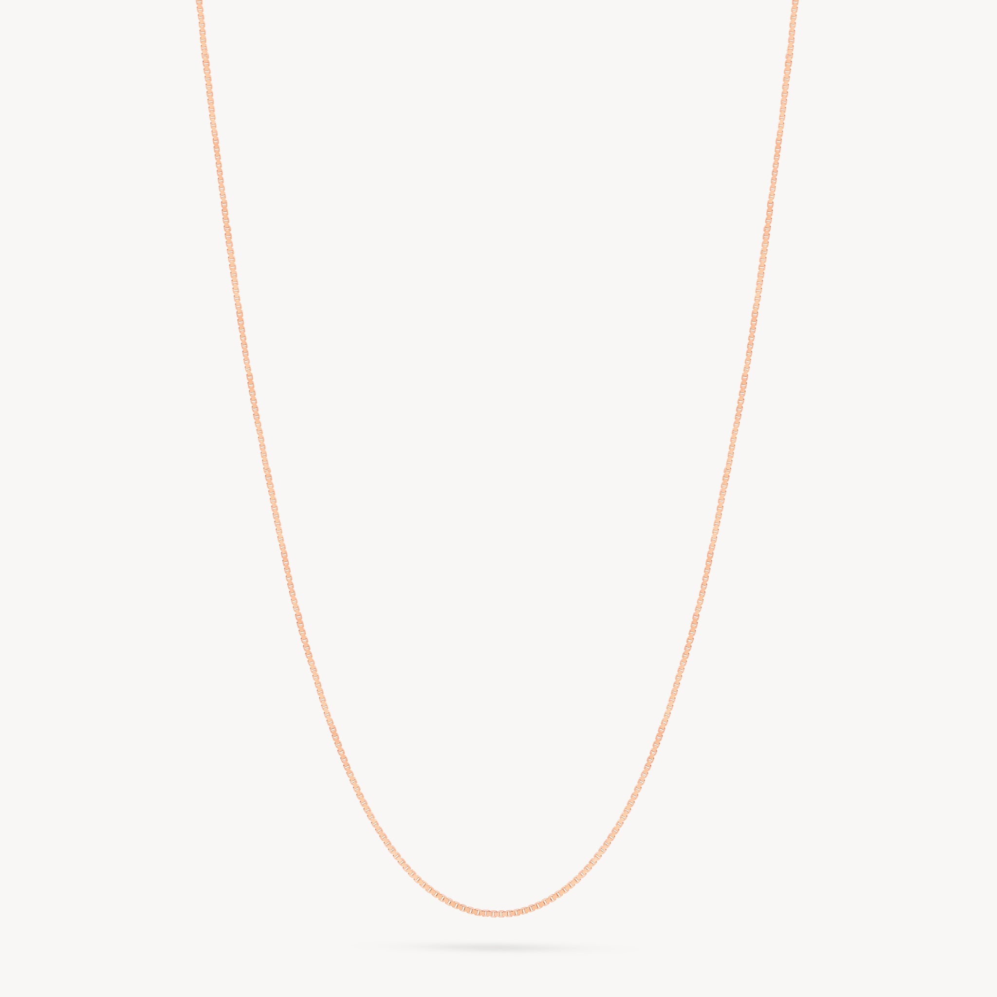 14K Box Chain With Extender Rose Gold