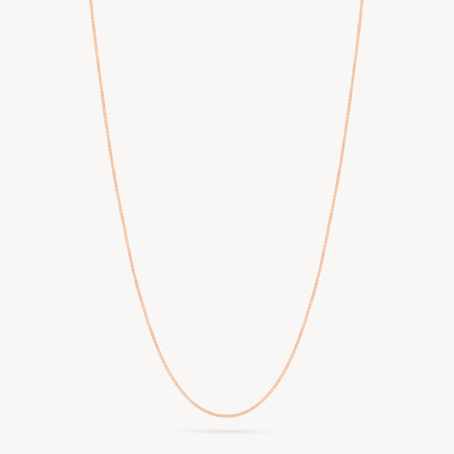 14K Box Chain With Extender Rose Gold