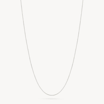 14K Box Chain With Extender White Gold