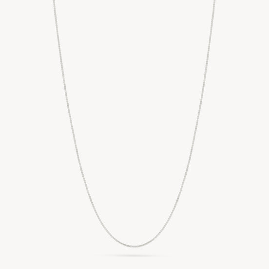 14K Box Chain With Extender White Gold