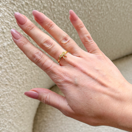 Baby Bow Ring on model