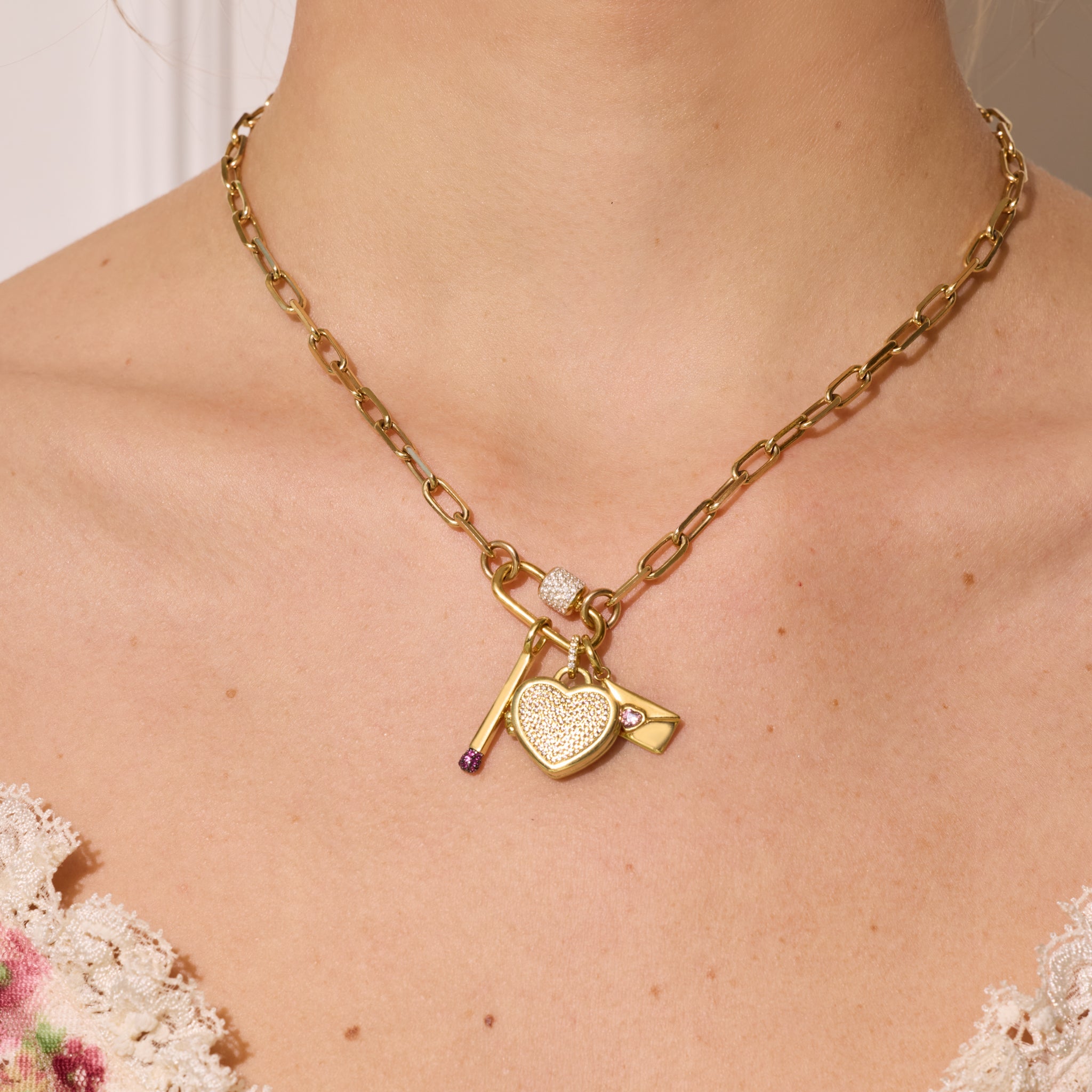 Heart Locket Charm Gold