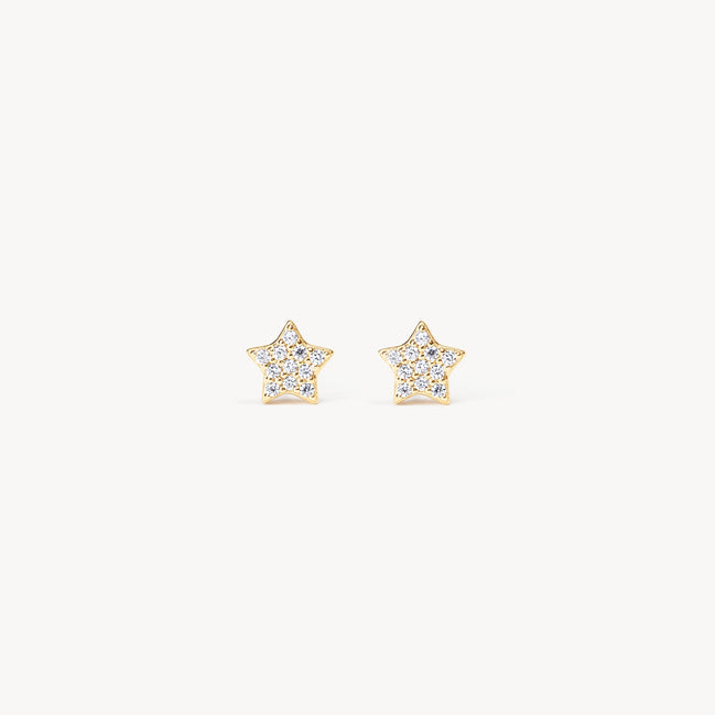 Mini Pavé Star Stud Earrings