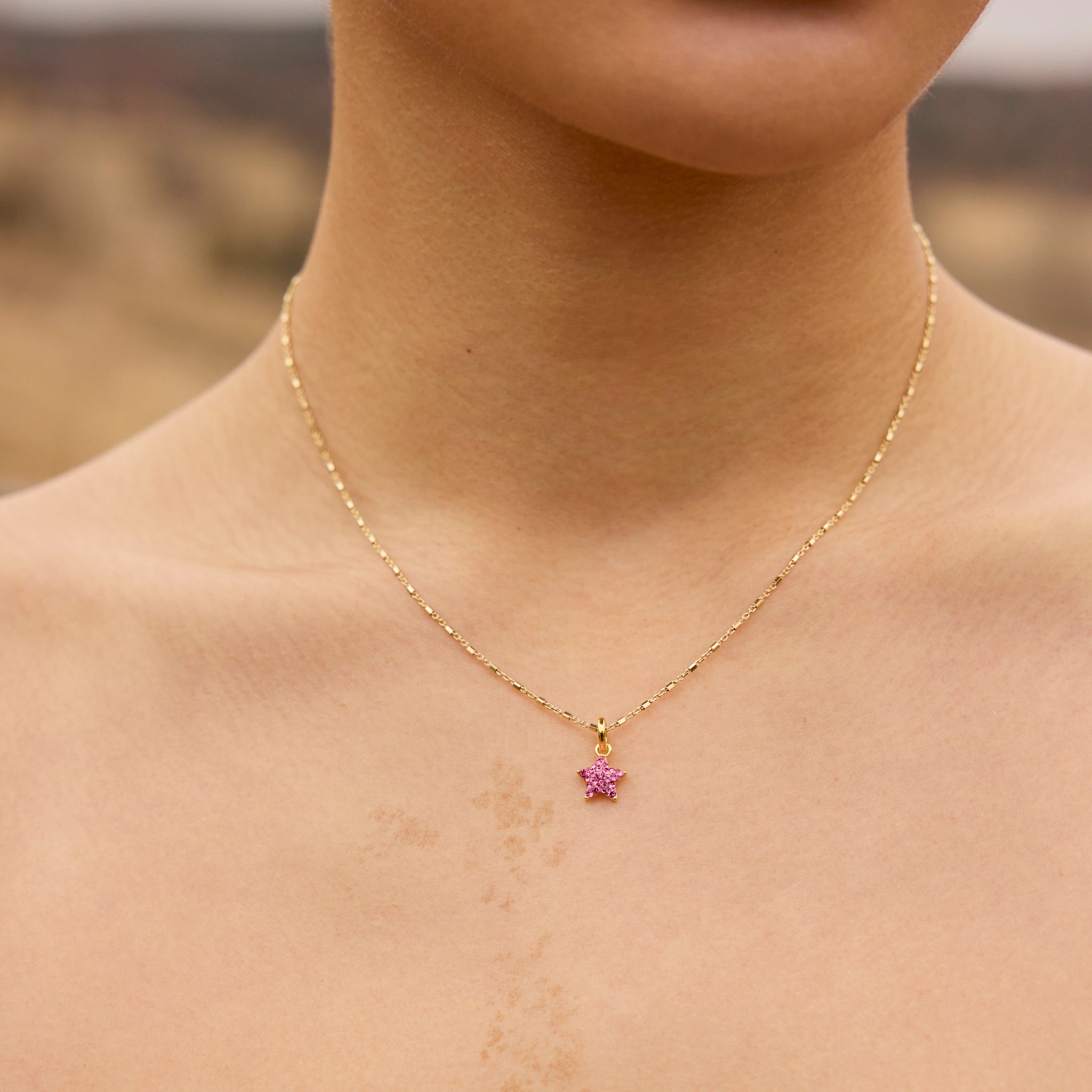 Rose Sparkle Star Charm