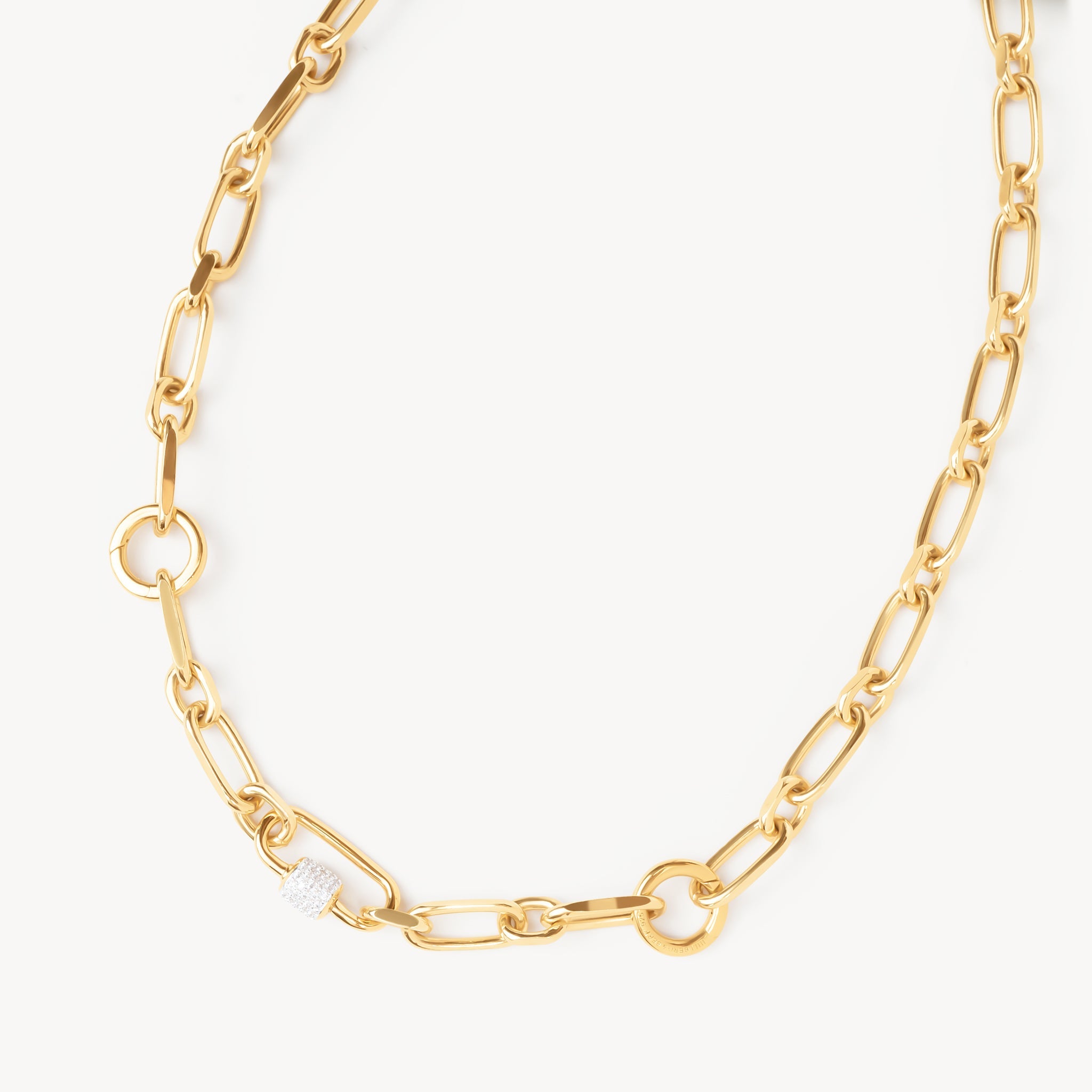 Multi-Station Charm Necklace laying flat