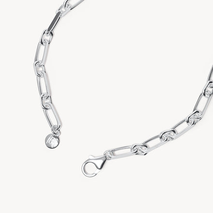 Multi-Station Charm Necklace Silver