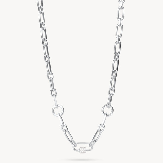 Multi-Station Charm Necklace Silver