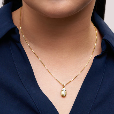 Opal Beetle Charm on model