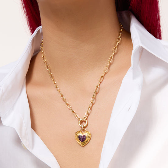 Aura Heart Charm on model