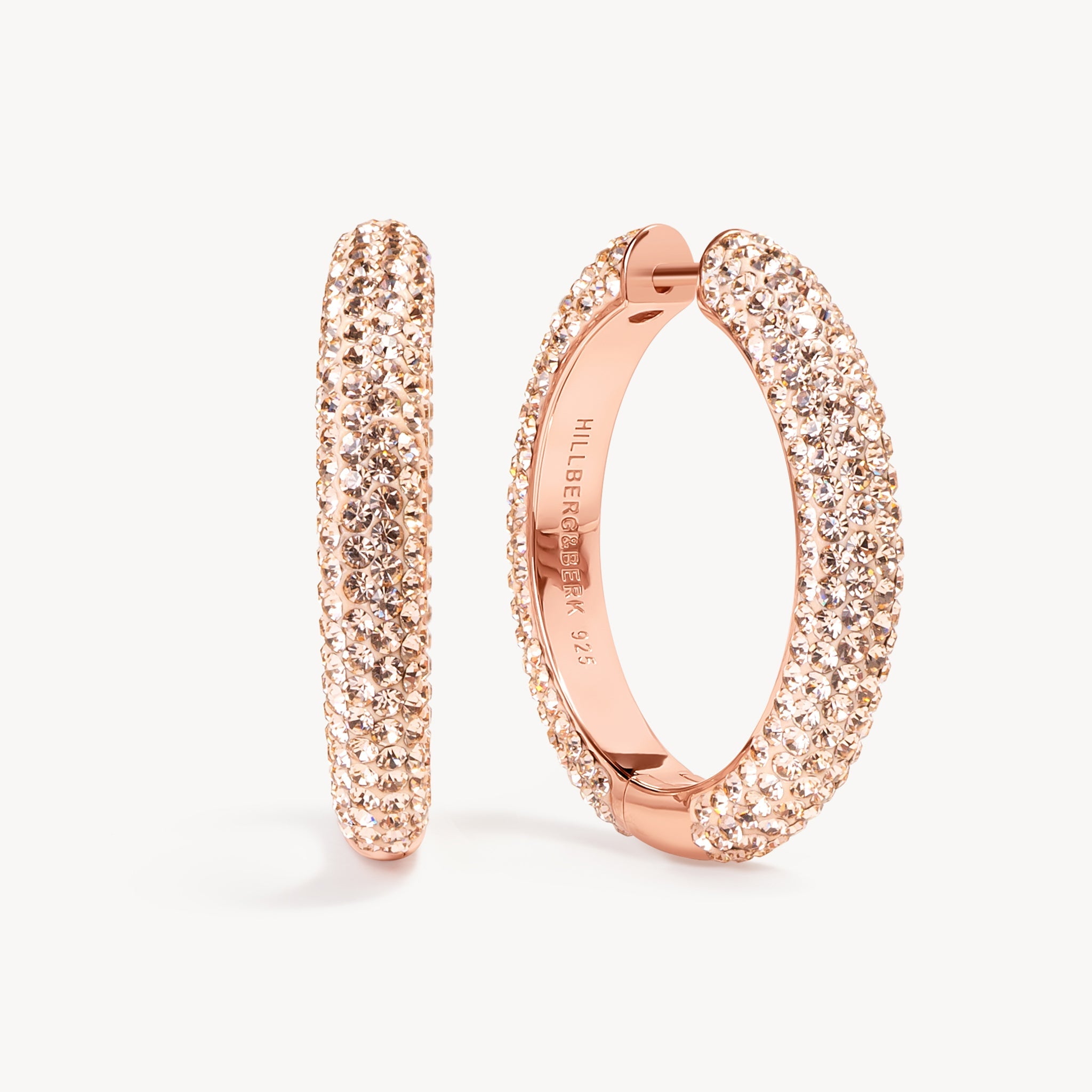 Rose Gold Large Sparkle Hoop Earrings