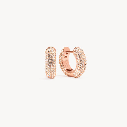 Rose Gold Small Sparkle Hoop Earrings