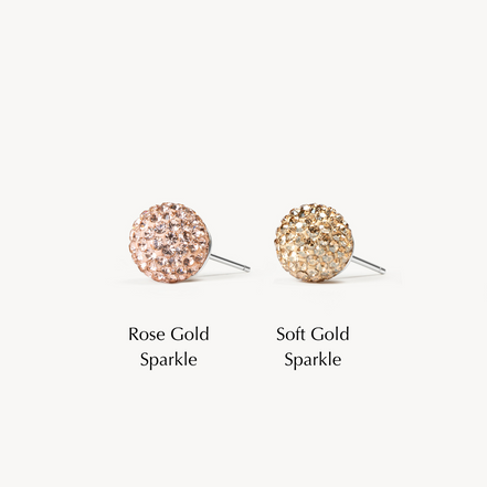 Soft Gold and Rose Gold Sparkle Comparison