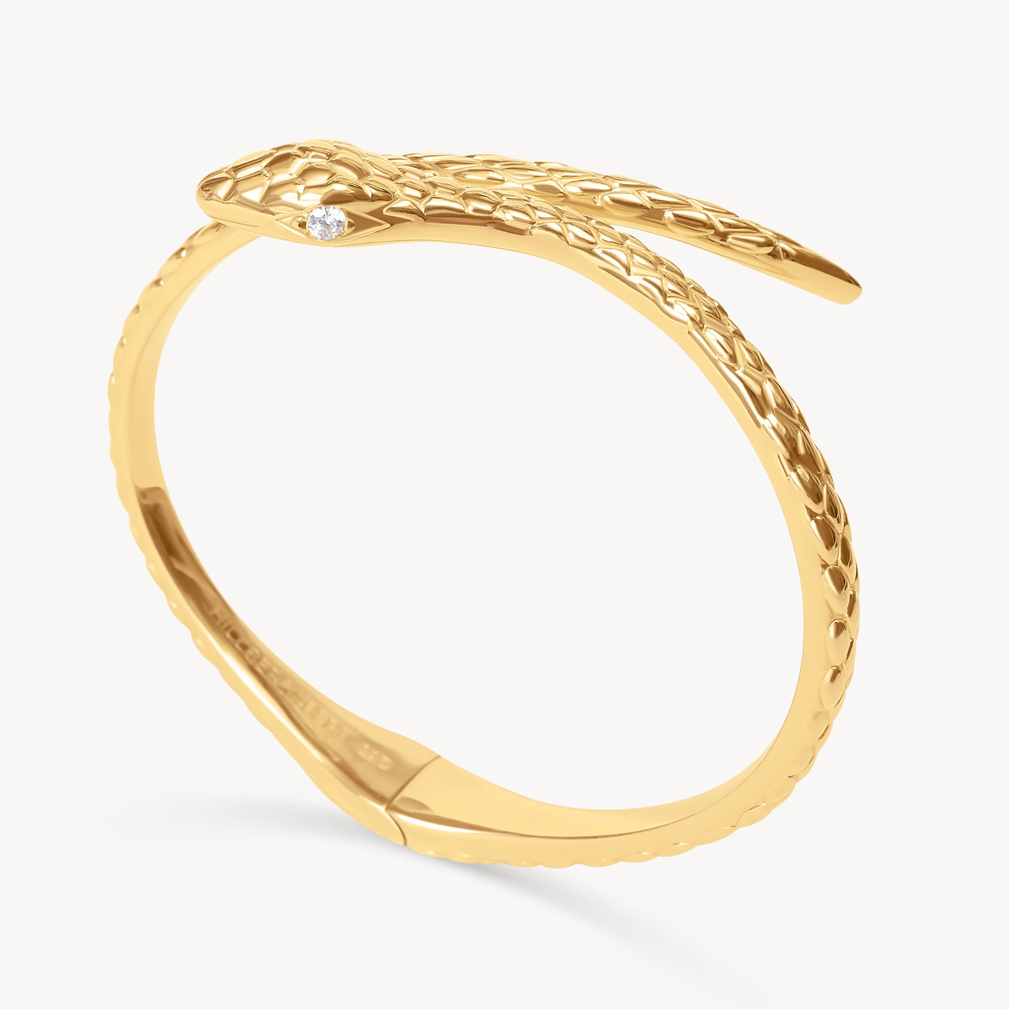 Serpent Cuff Bracelet Gold top view