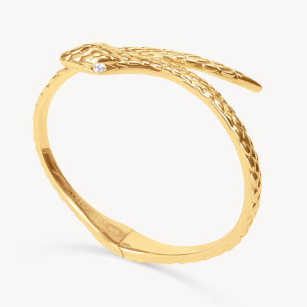 Serpent Cuff Bracelet Gold top view