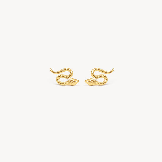 Serpent Stud Earrings Gold