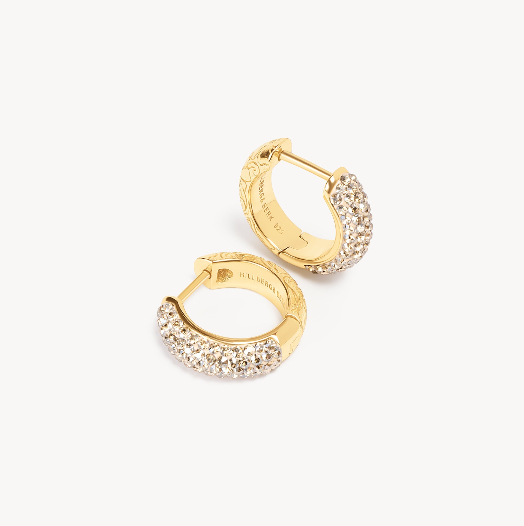 Soft Gold Sparkle Reversible Hoop Earrings