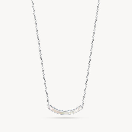 Denim Curved Sparkle Bar Necklace
