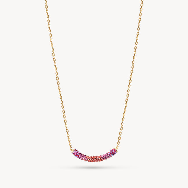 Wildflower Curved Sparkle Bar Necklace