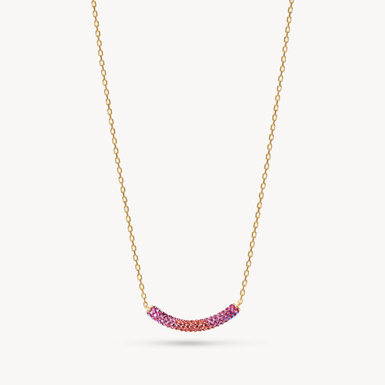 Wildflower Curved Sparkle Bar Necklace