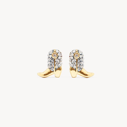 Ride Boot Sparkle Stud Earrings