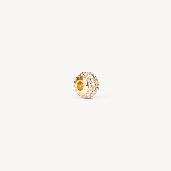 Soft Gold Sparkle Rondelle Charm