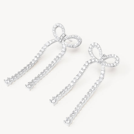 Tennis Bow Statement Earrings