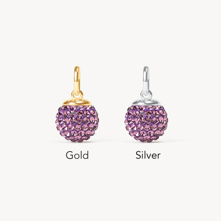 February Medium Birthstone Sparkle Ball™ Charm